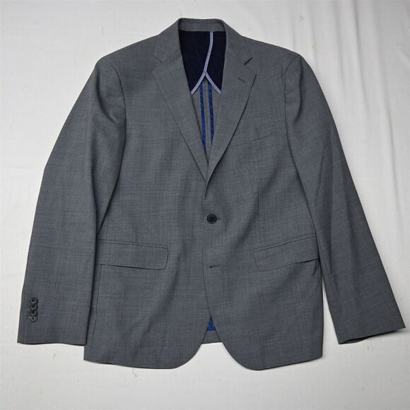 Cole Haan 40S Gray Grand‎ OS Wool Stretch Mens Blazer Jacket Sport Coat